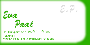 eva paal business card